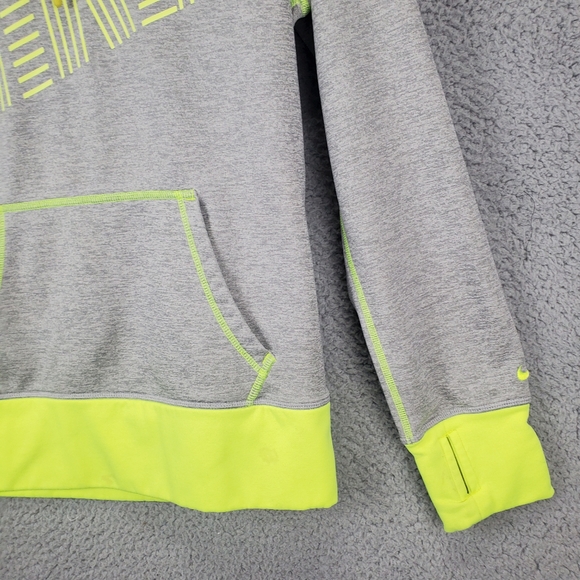 Nike Sweater Womens Gray Green Cowl Neck DRI FIT Pullover Hoodie Sweatshirt MED - Picture 3 of 10